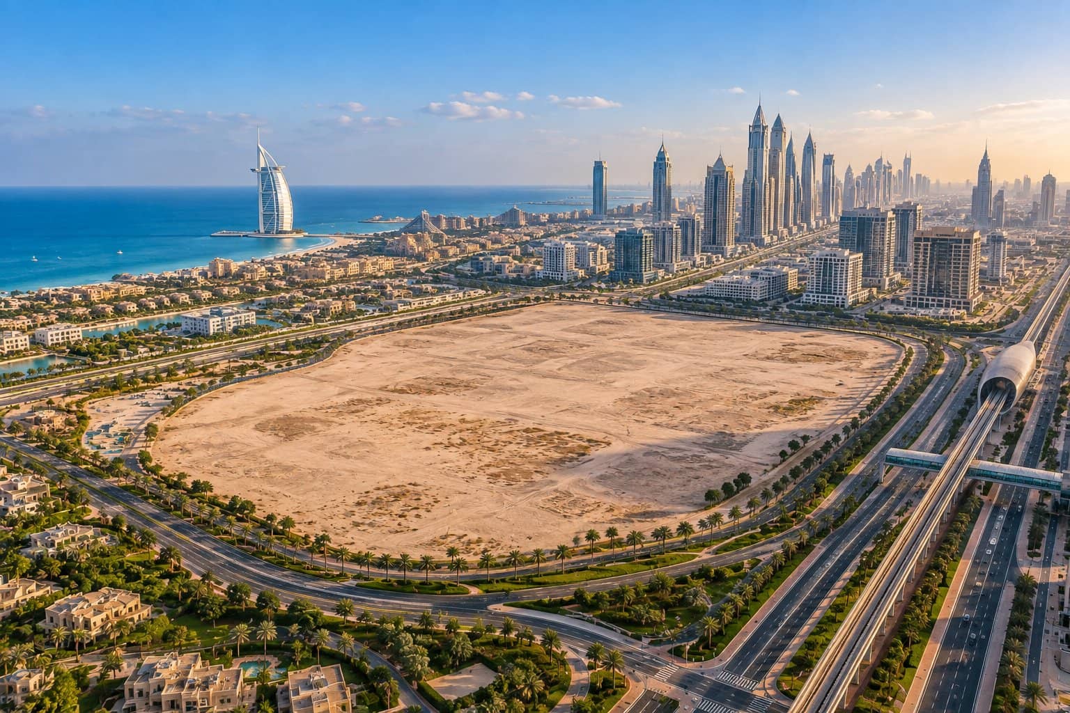 Mixed Use Plot for Sale in Al Sufouh | G+65 — قطعة أرض كبيرة للبيع في دبي